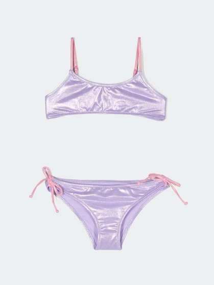 MC2 Saint Barth Purple Shiny Girl Two-Pieces Swimsuit