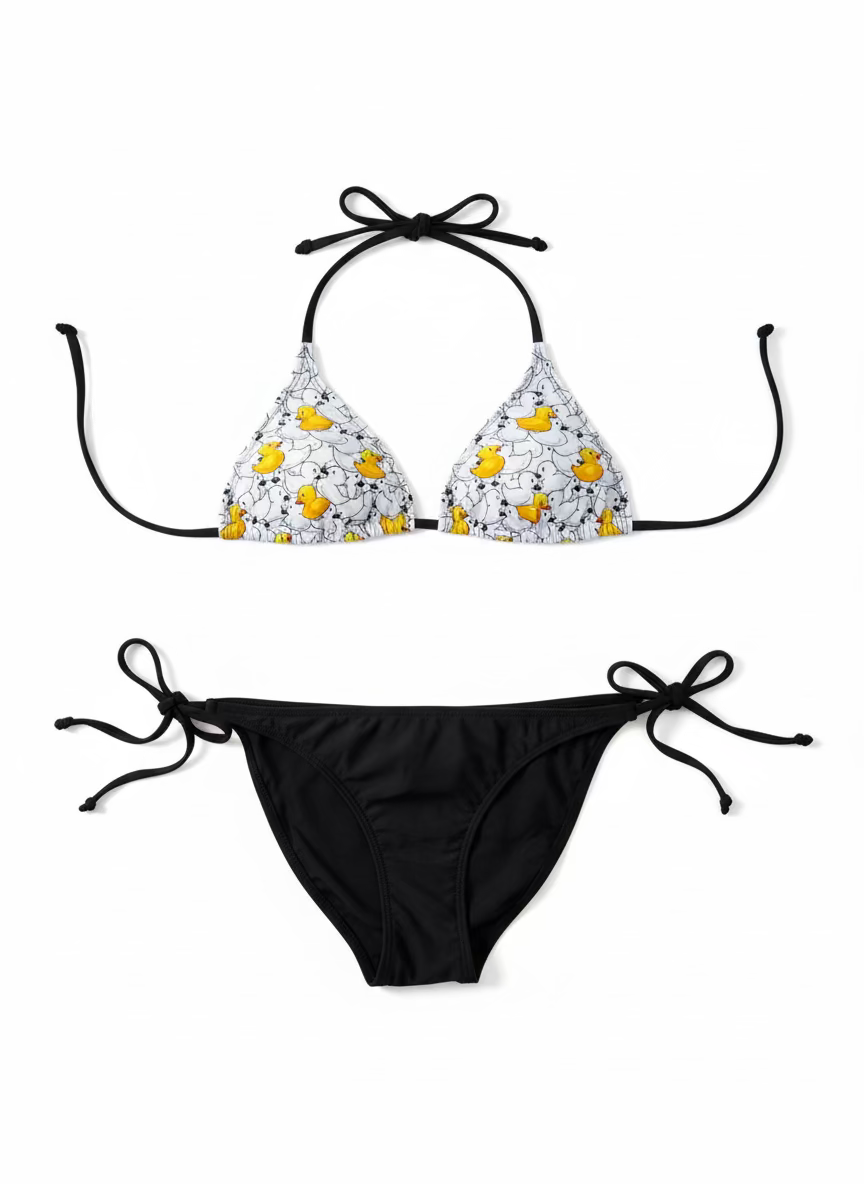 MC2 Saint Barth Leopard Duck Black Two Piece Swimsuit