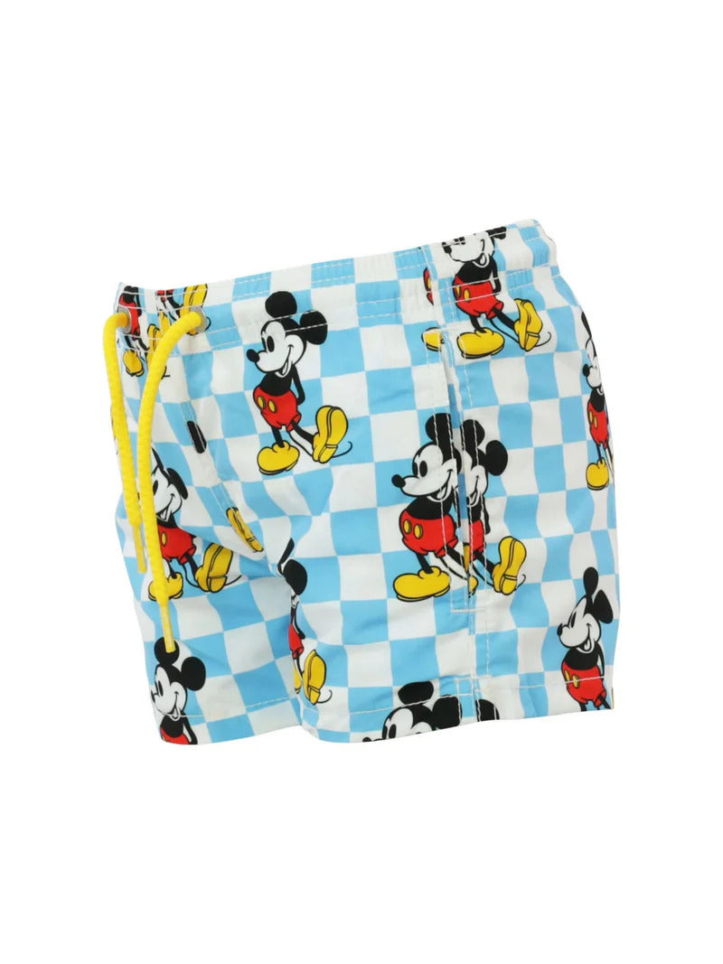 MC2 Saint Barth Boys Swim Shorts with Mickey Chess Print