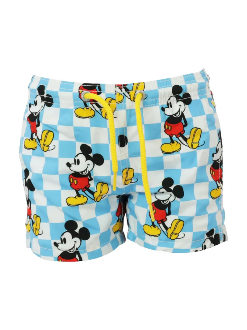 MC2 Saint Barth Boys Swim Shorts with Mickey Chess Print