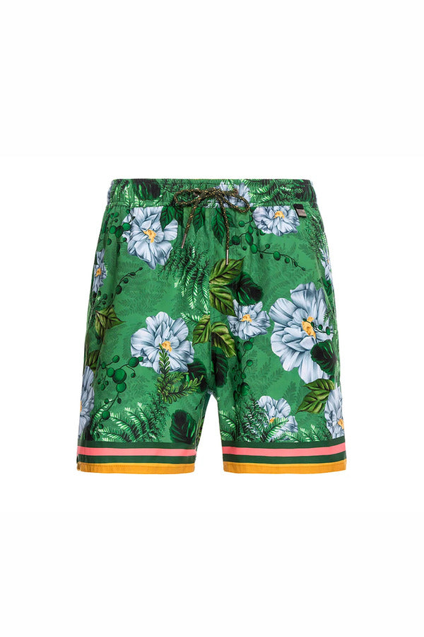Agua Bendita Joe Man Swim Shorts with Flowers Print