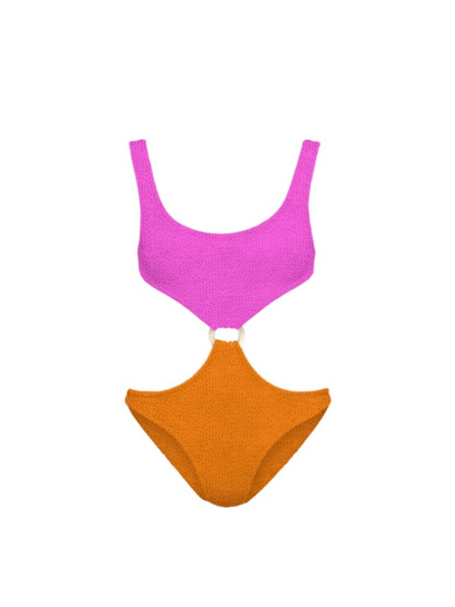 MC2 Saint Barth Orange and Fuchsia Monokini Swimsuit