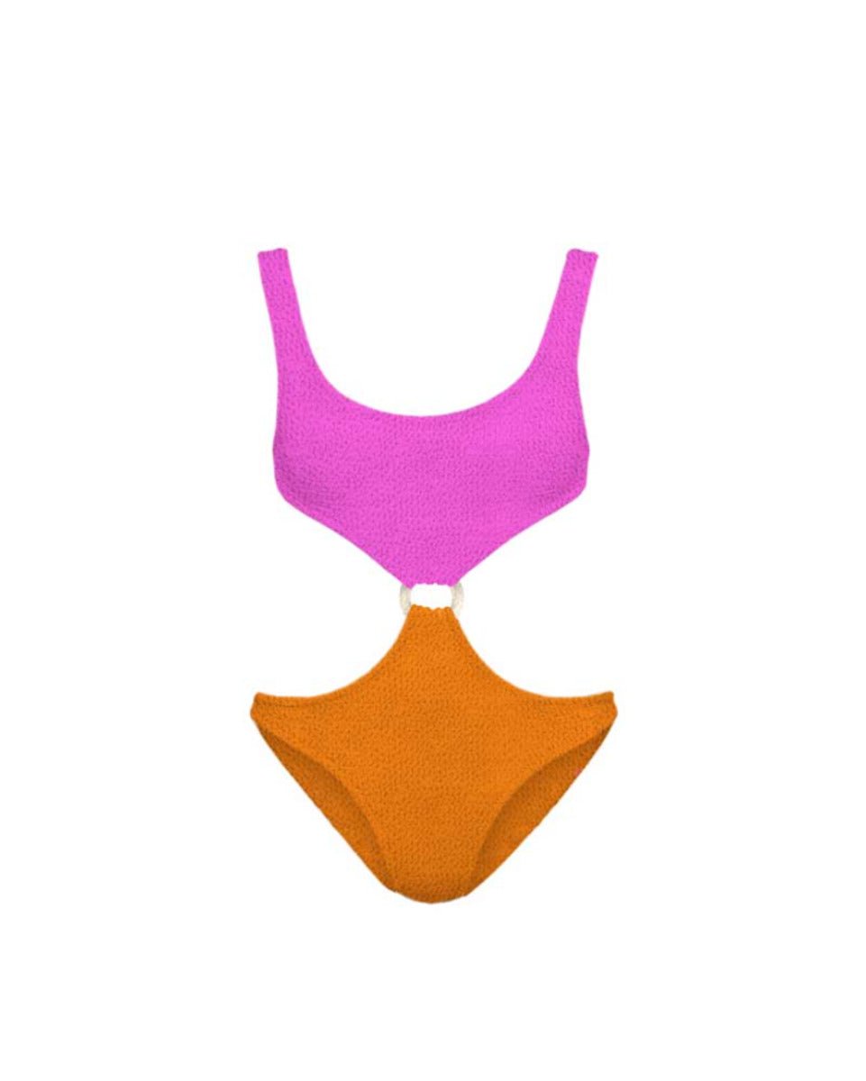 MC2 Saint Barth Orange and Fuchsia Monokini Swimsuit