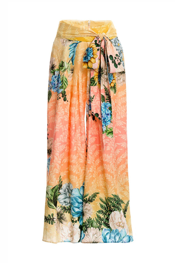 Agua Bendita Women Skirt Pants with Flowers Print