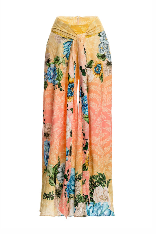 Agua Bendita Women Skirt Pants with Flowers Print