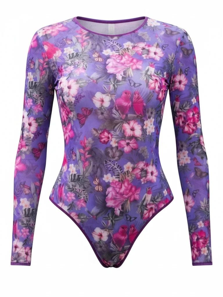 Sun & Sea Long Sleeve Swimsuit One Piece - Paradise