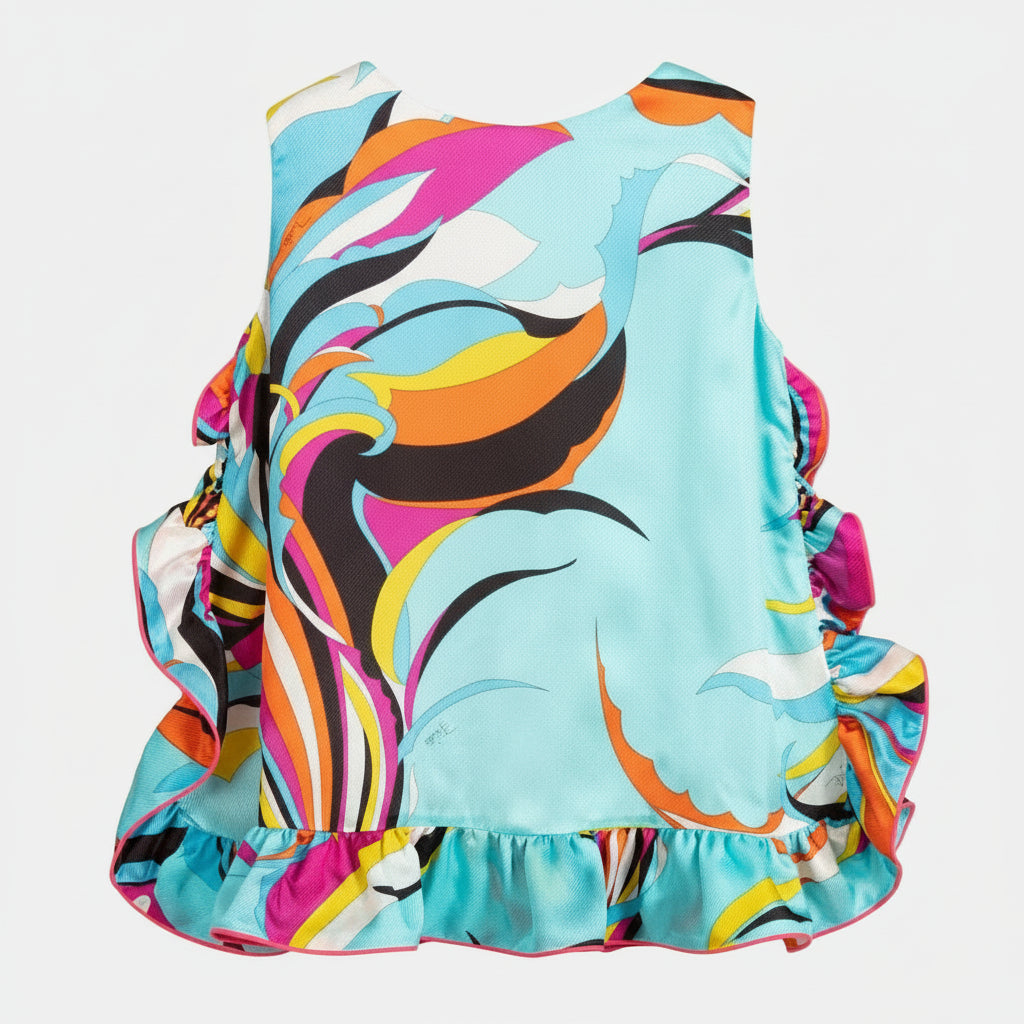 Emilio Pucci Blue Printed Blouse