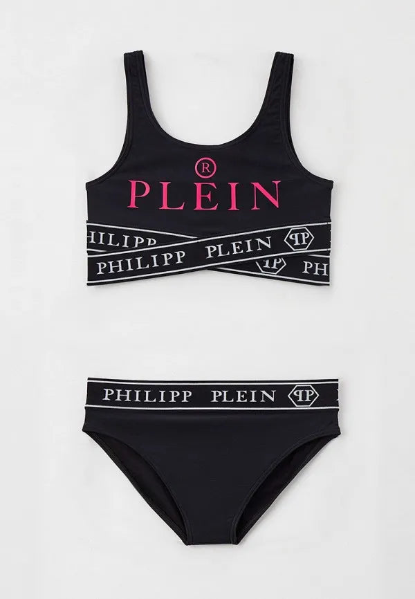 Philipp Plein Black Girls Swimsuit Two Piece