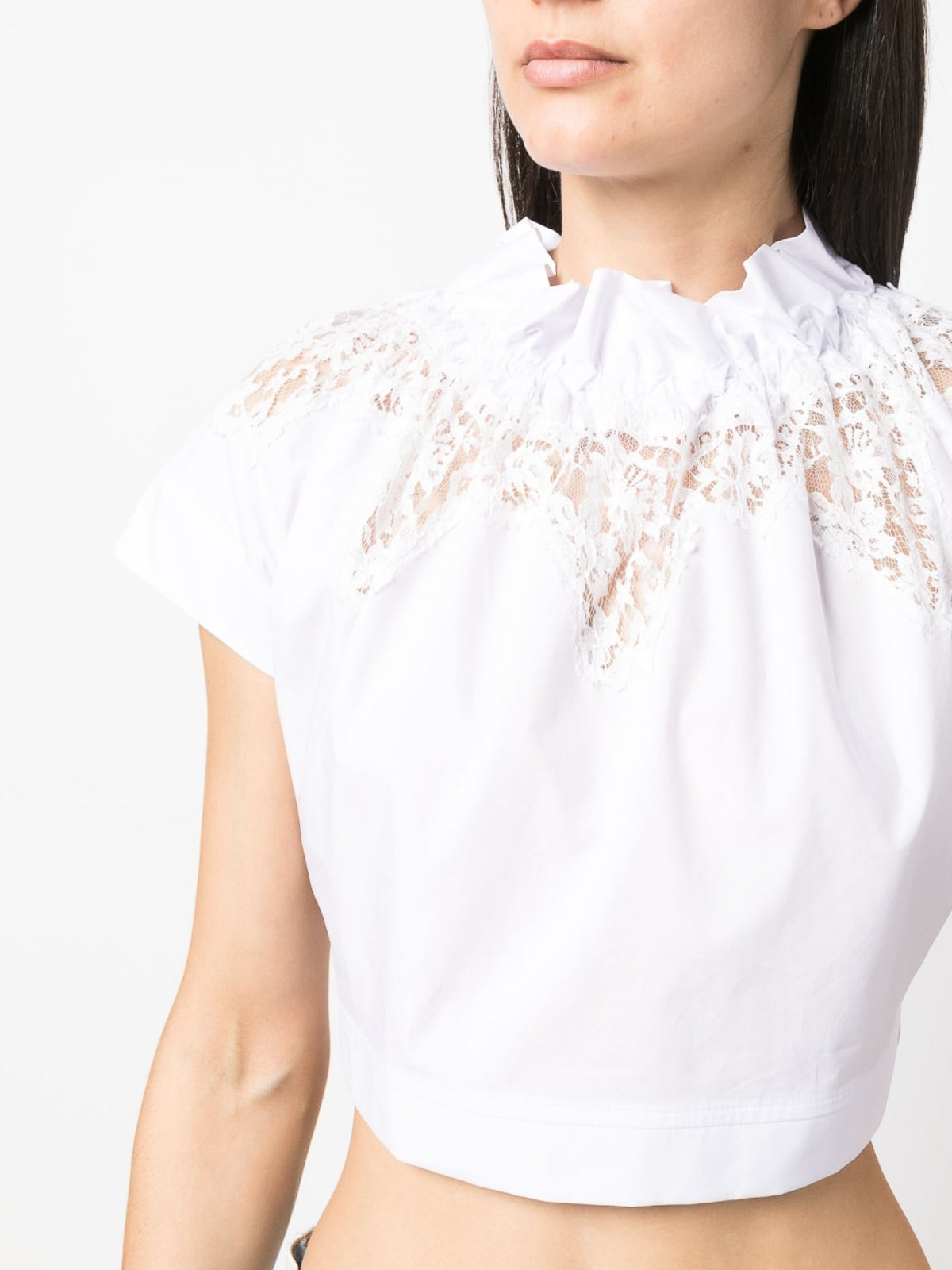 Ermanno Scervino Lace-Detail Cotton Top