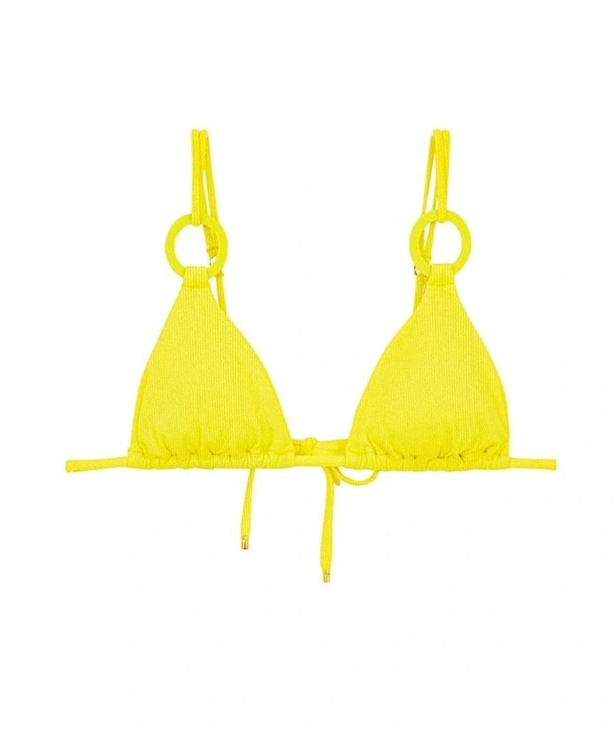 PQ Swim Sunburst Ring Bikini Triangle Top - Yellow