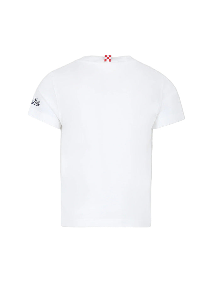 MC2 Saint Barth Boys White Cotton T-Shirt with Marvel Heroes Print