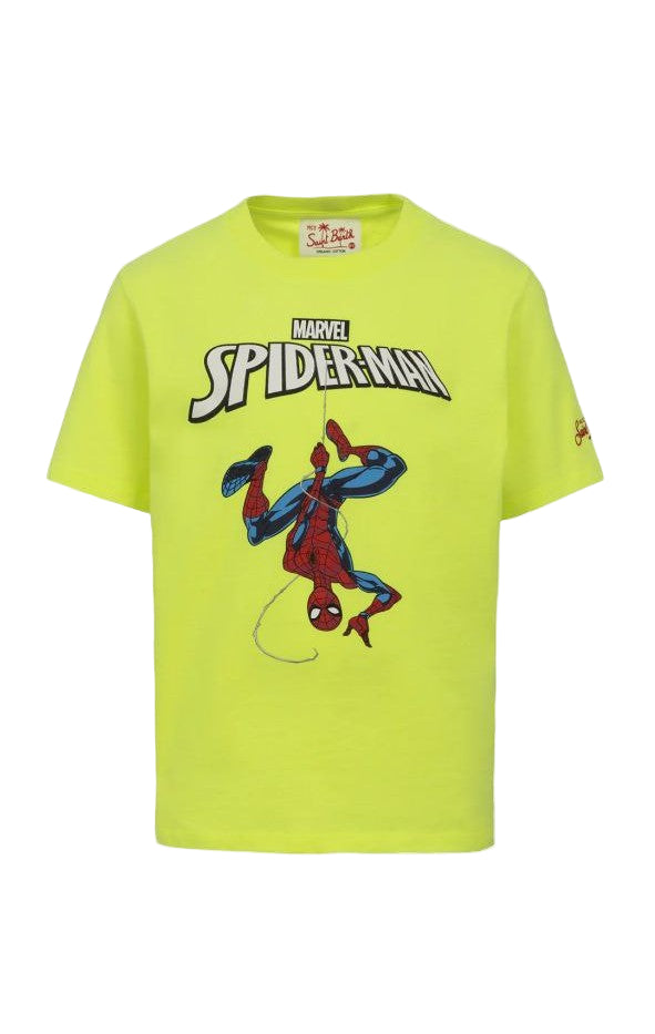 MC2 Saint Barth Boys Cotton T-Shirt with Spiderman Print