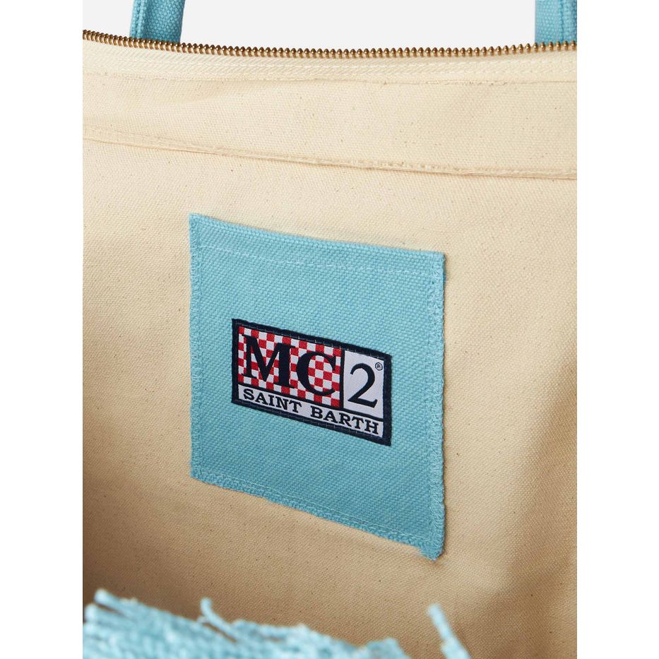 MC2 Saint Barth Blue Beach Tote Bag with Canvas