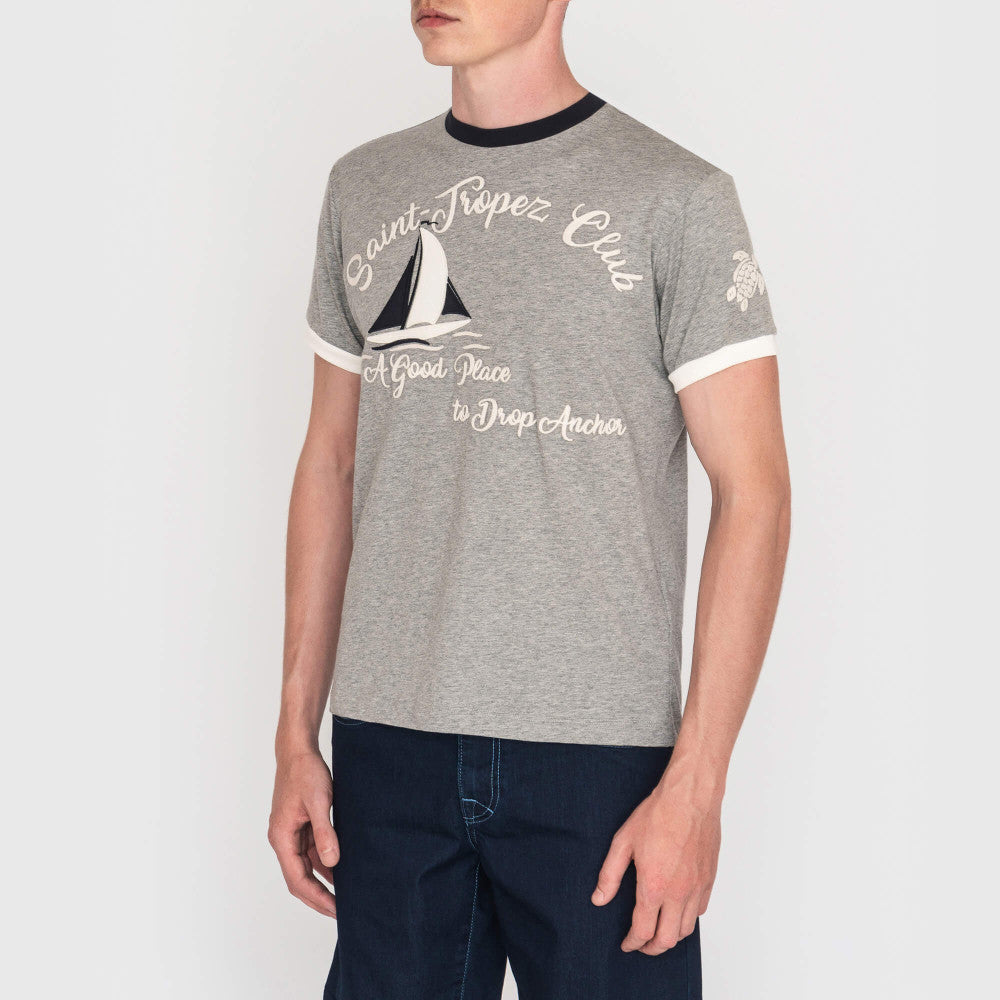 Vilebrequin Men T-Shirt Sailboat Embroidery
