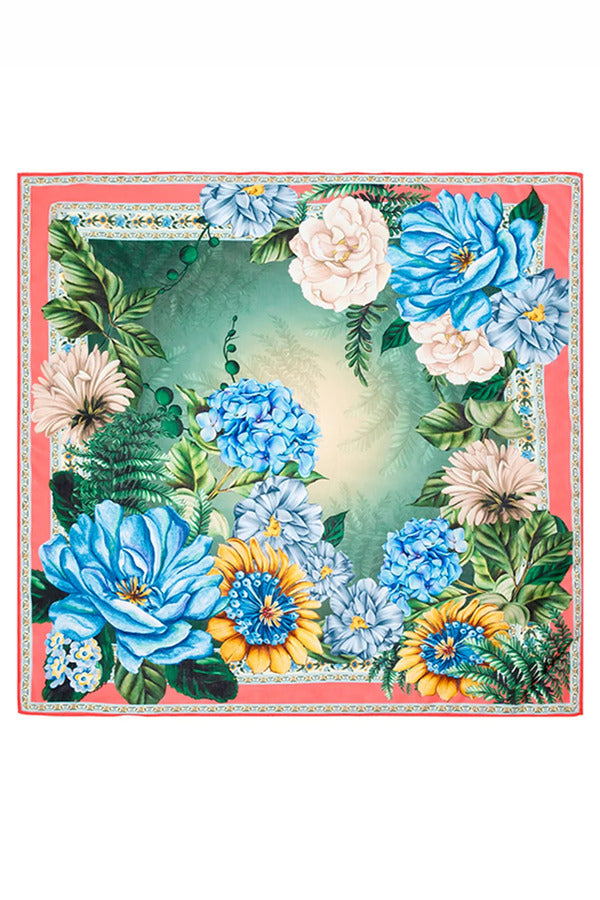 Agua Bendita Verona Scarf with Flowers Print