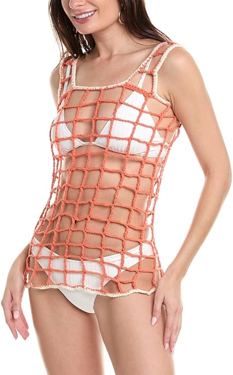 Agua Bendita Mesh Orange Women Cover Up