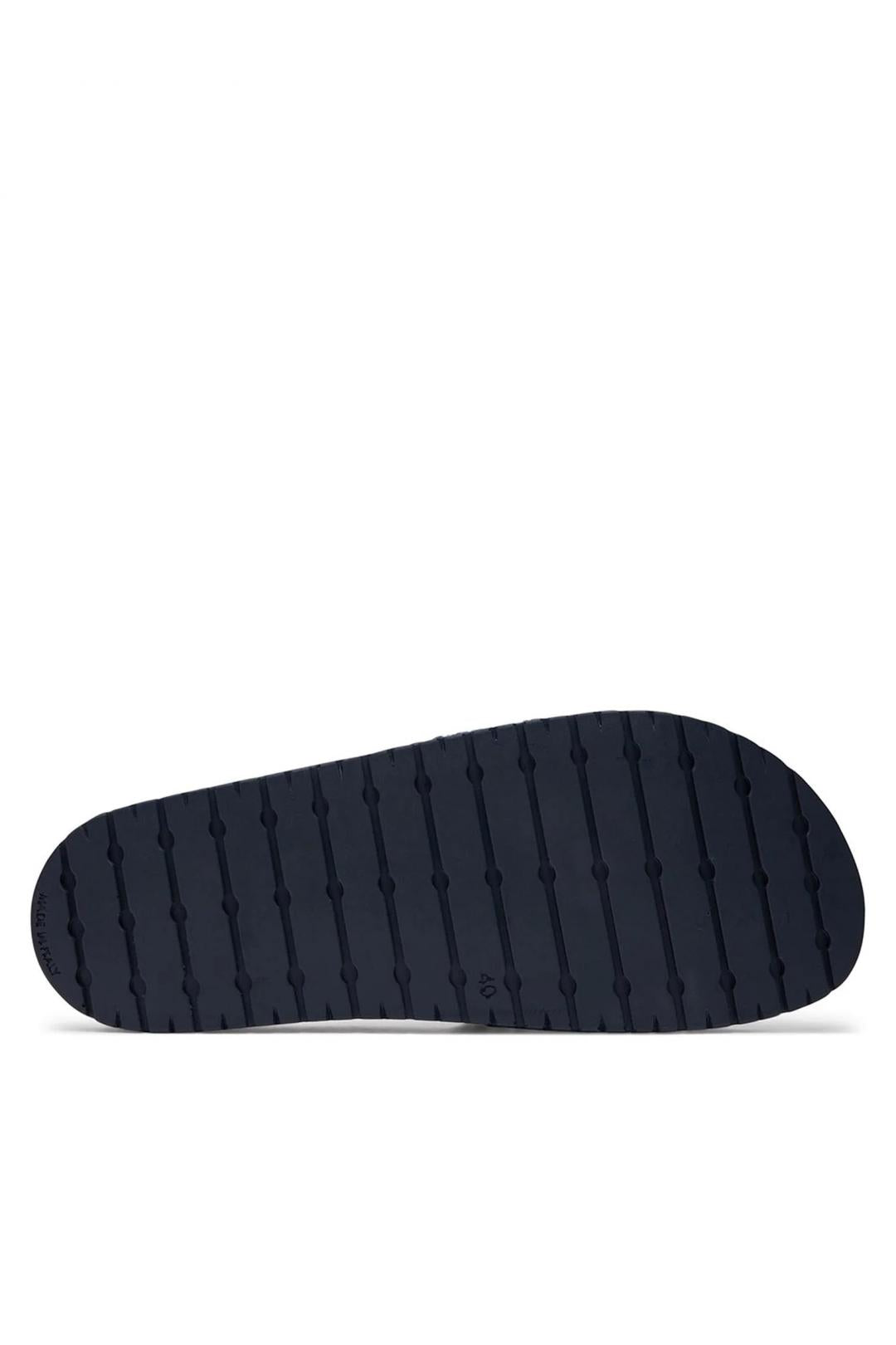 Emporio Armani Dark Blue Men Slides with Logo Detail