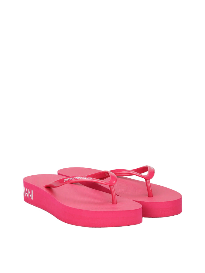 Emporio Armani Cherry Flip Flops for Women with Name Logo
