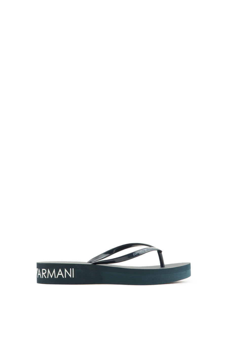 Emporio Armani Dark Blue Women Flip Flops with Name Logo