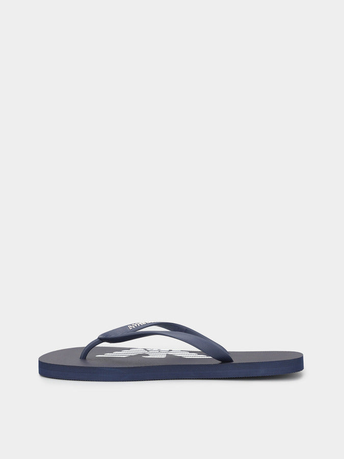 Emporio Armani Men Flip Flops with White Logo Detail