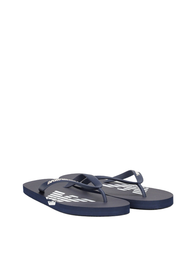 Emporio Armani Men Flip Flops with White Logo Detail