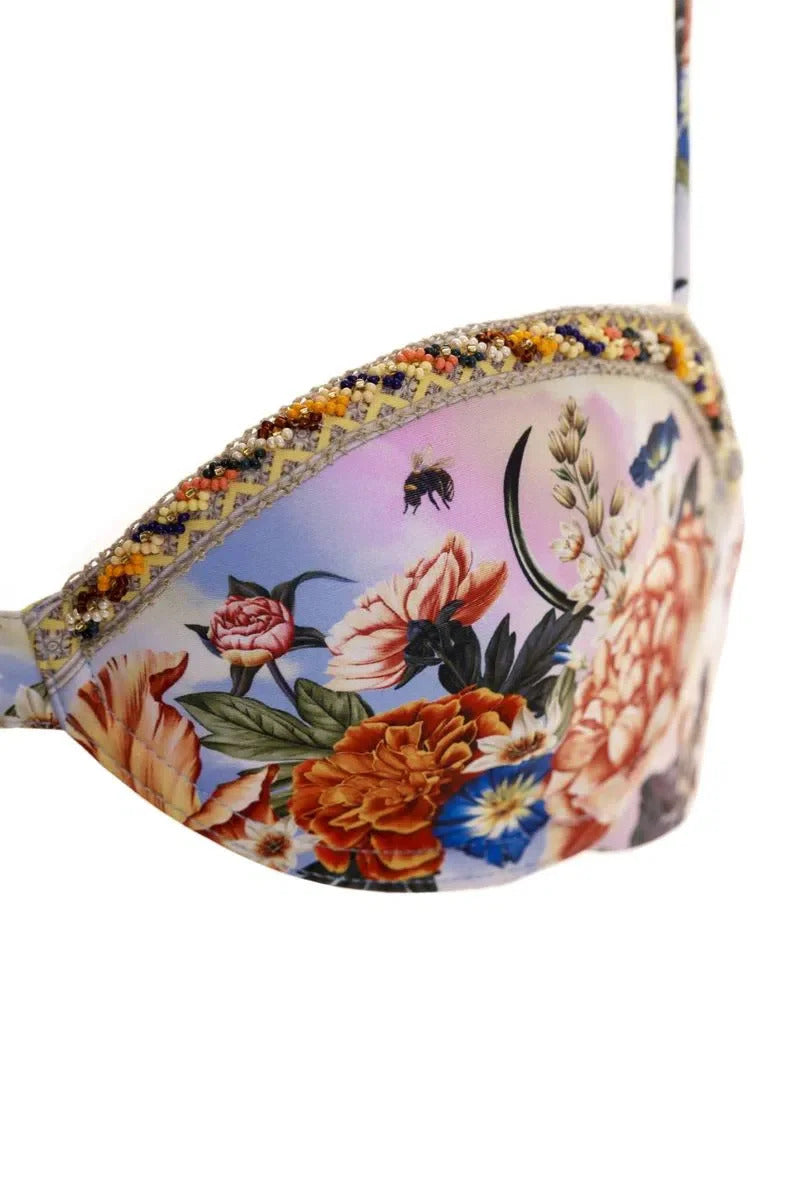 Agua Bendita Two Piece Bikini Swimsuit with Embroidery