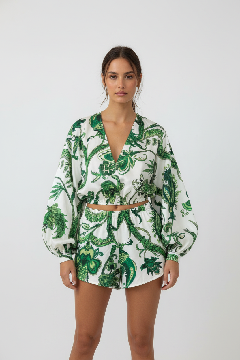 Aguaclara La Verde Silk Blouse