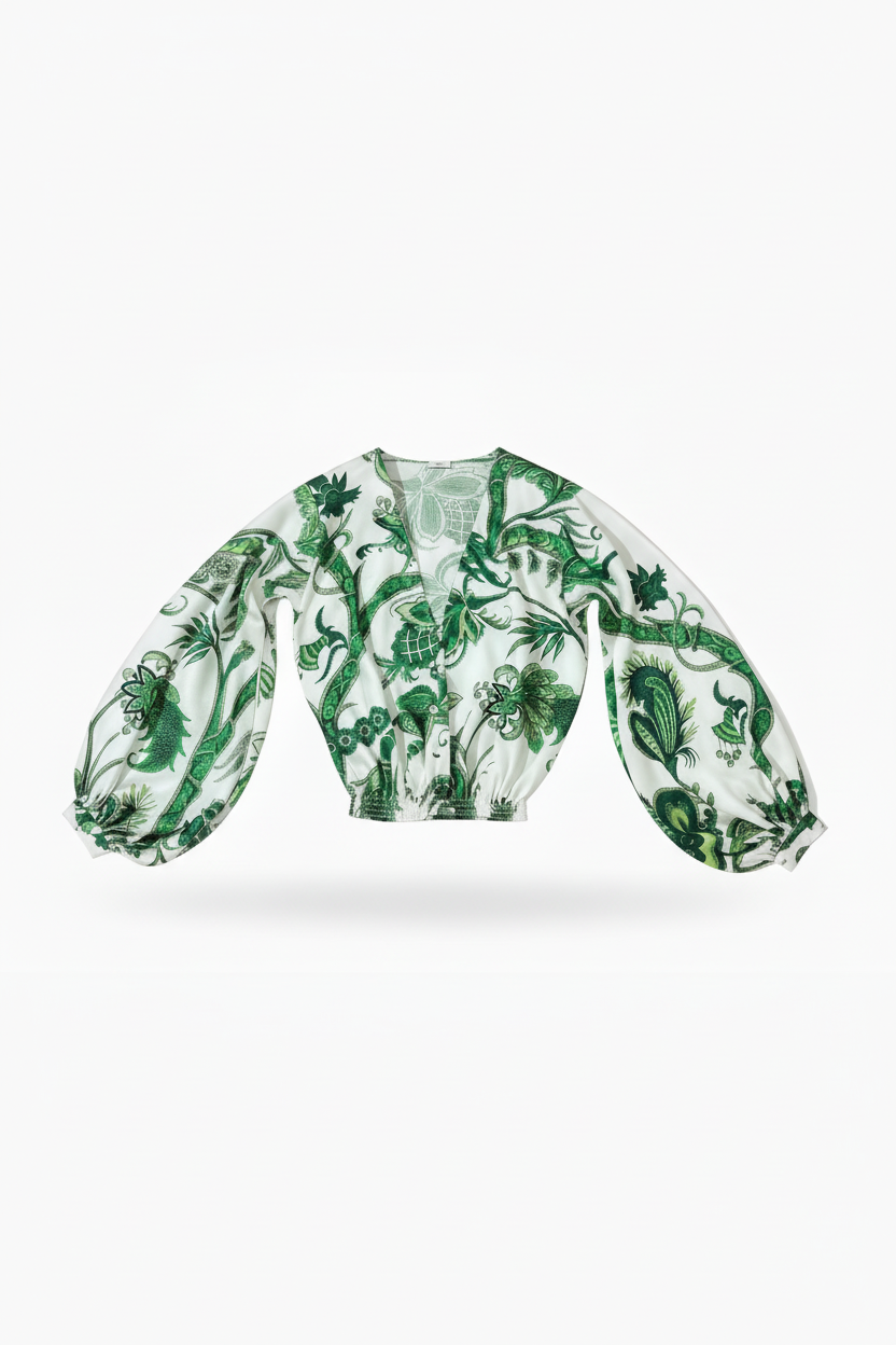 Aguaclara La Verde Silk Blouse
