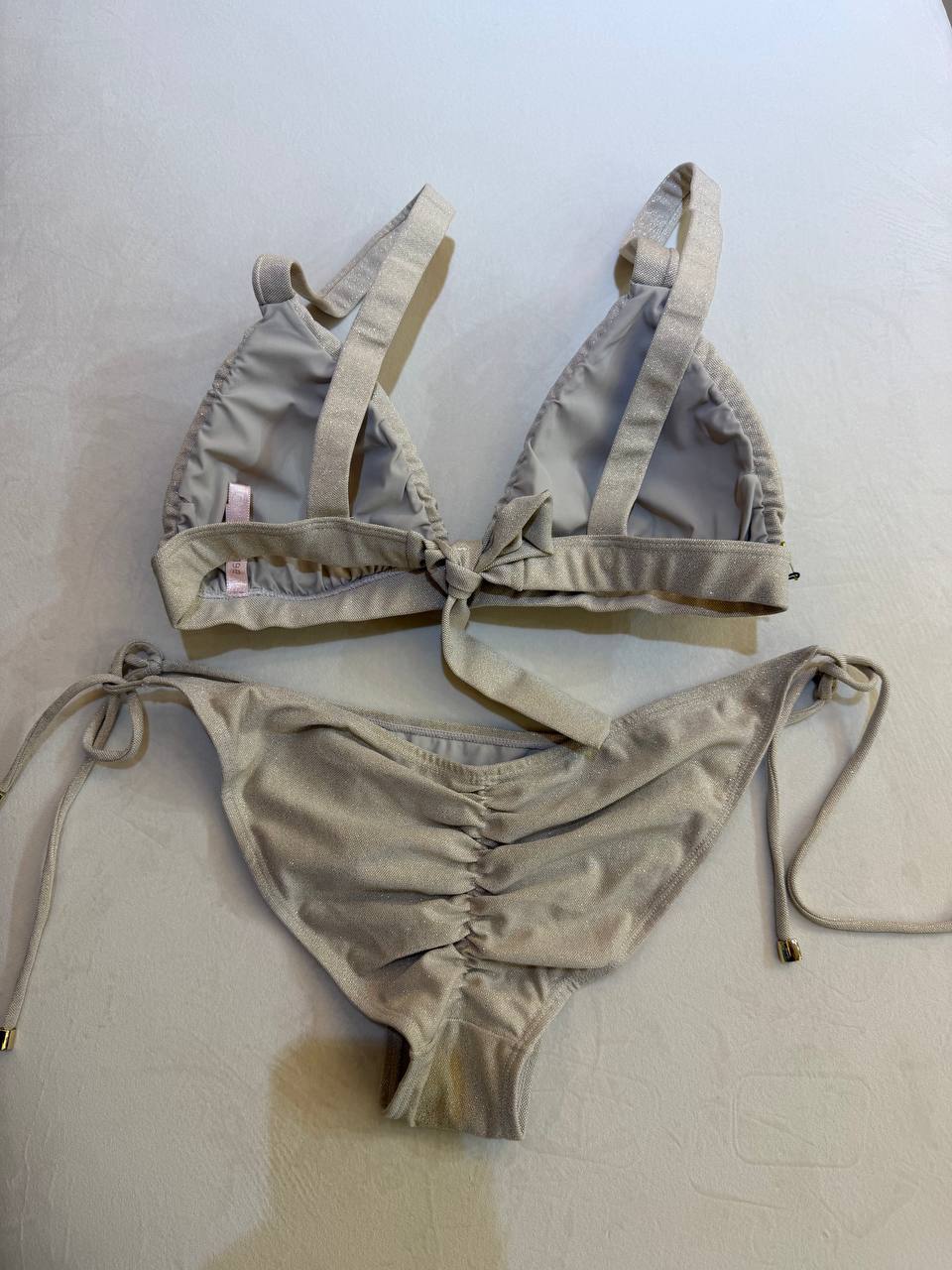 Aguaclara Swimsuit Two Piece Beige-Gold Triangle