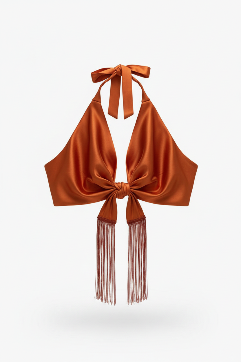 Aguaclara Women Red Blouse with Tassels