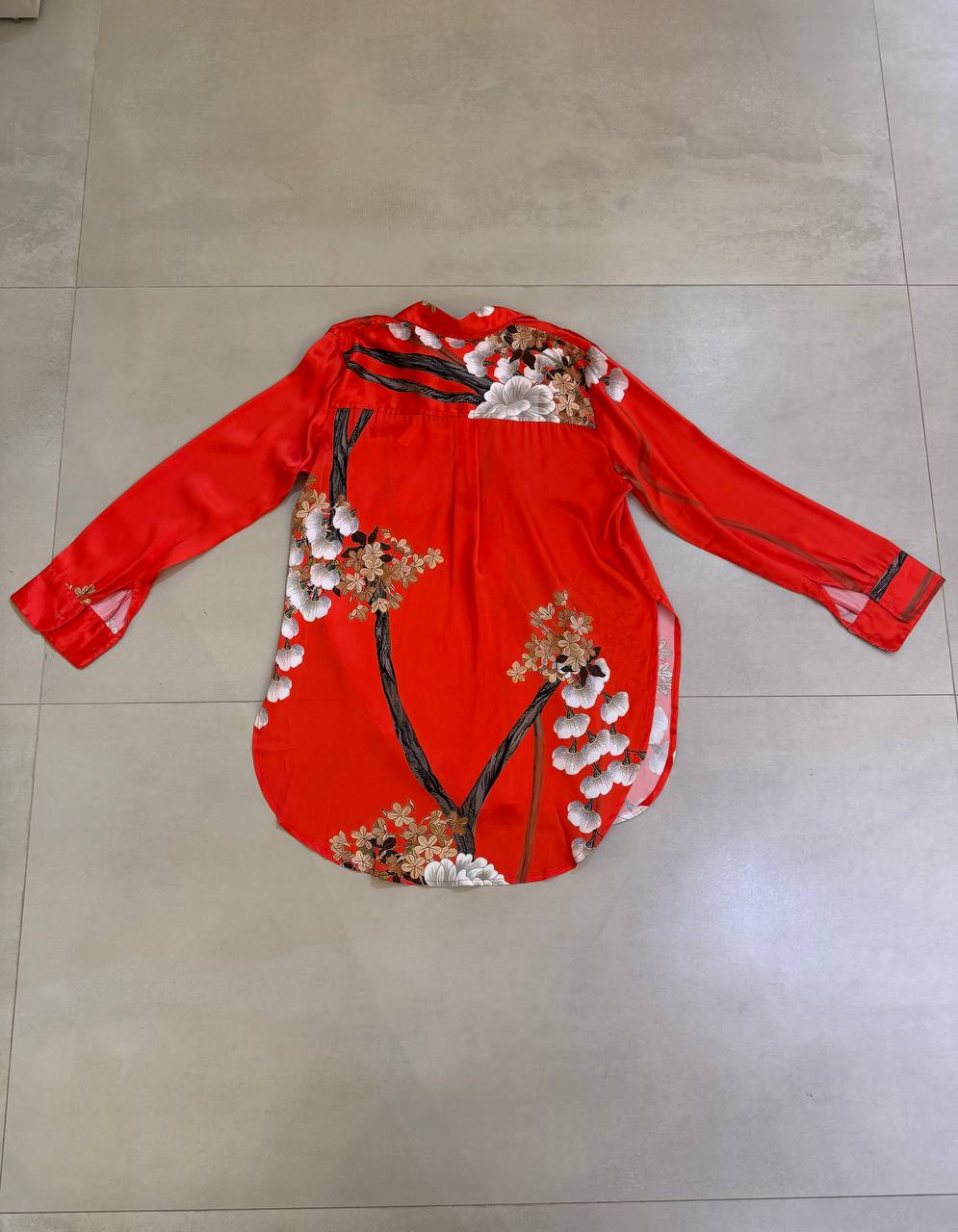 Aguaclara Women Silk Blouses with Flowers Print