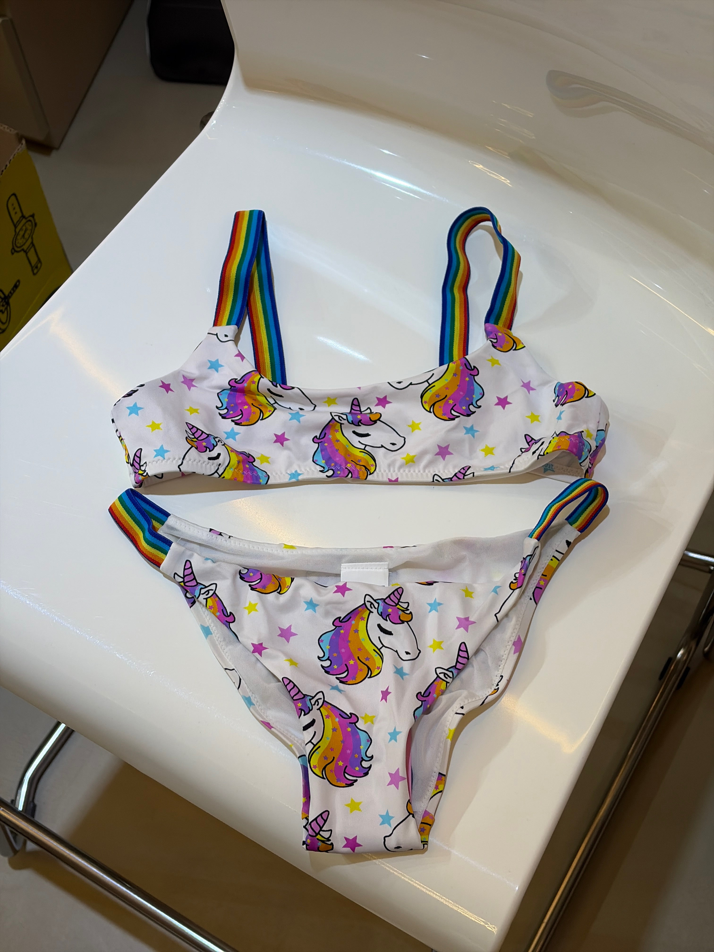 MC2 Saint Barth Swimsuit split shiny Unicorn LITTLE UNICORN