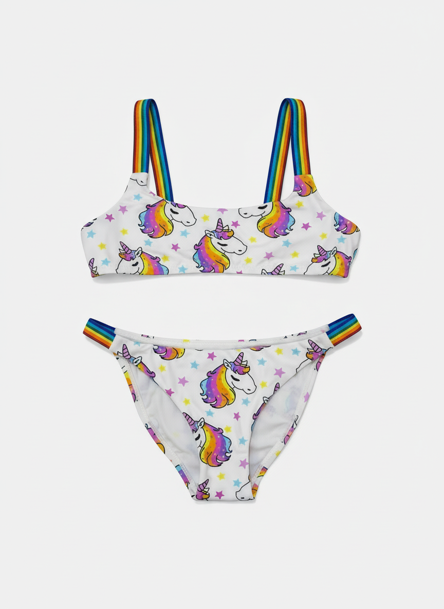 MC2 Saint Barth Swimsuit split shiny Unicorn LITTLE UNICORN