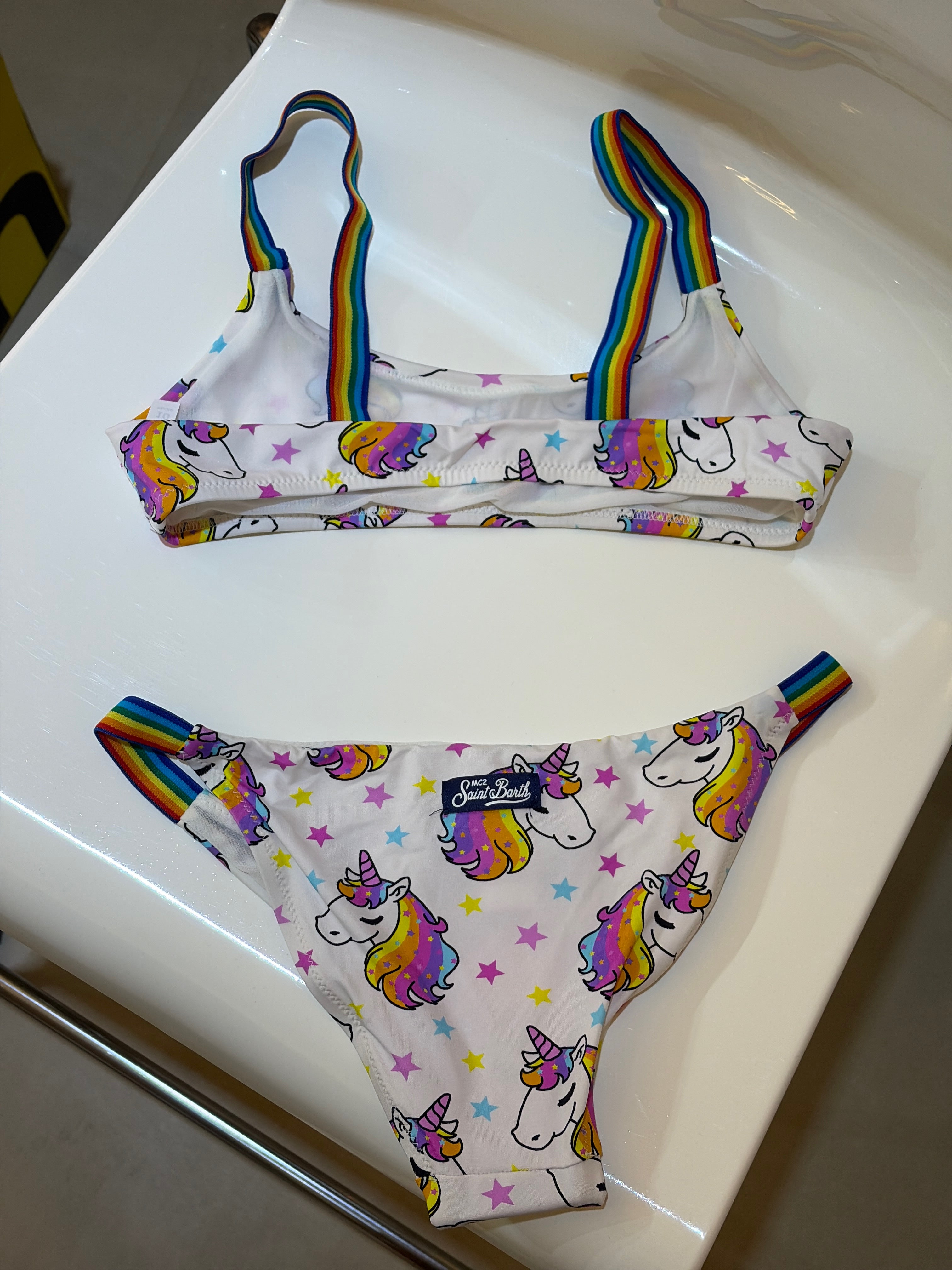 MC2 Saint Barth Swimsuit split shiny Unicorn LITTLE UNICORN