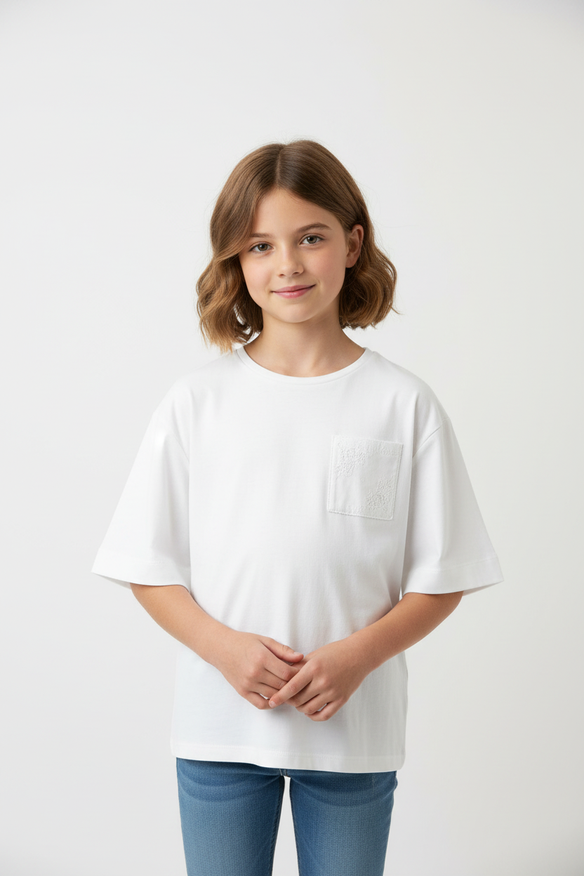 Chloe White Lace Pocket T-Shirt