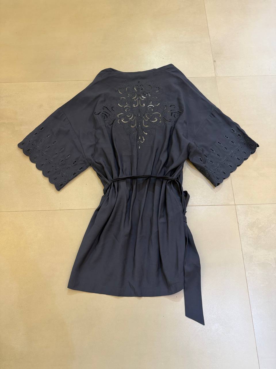 Elise Garreau Black Lace Short Kimono