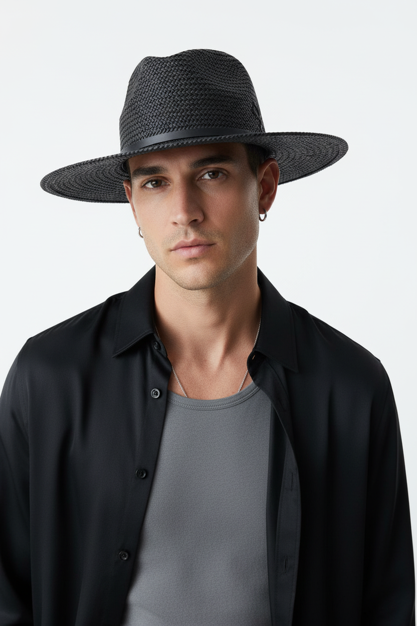 Elise Garreau Black Michelle Straw Hat