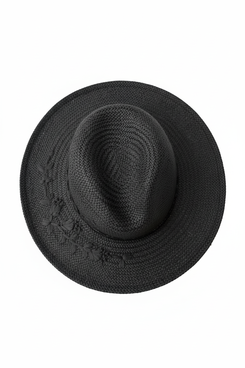 Elise Garreau Black Michelle Straw Hat