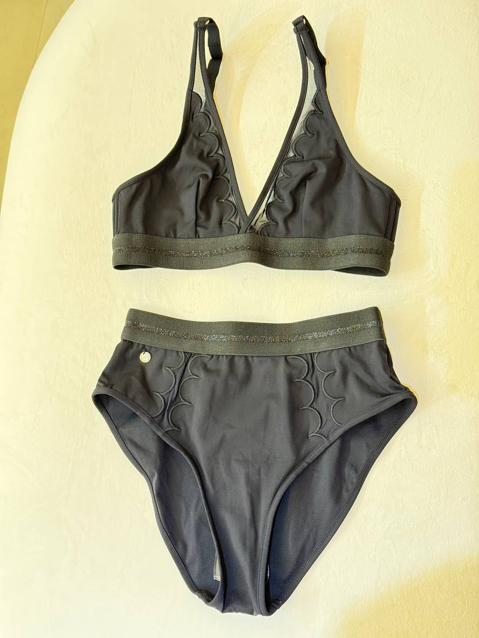 Elise Garreau Black Two Piece Swimsuit with Lace