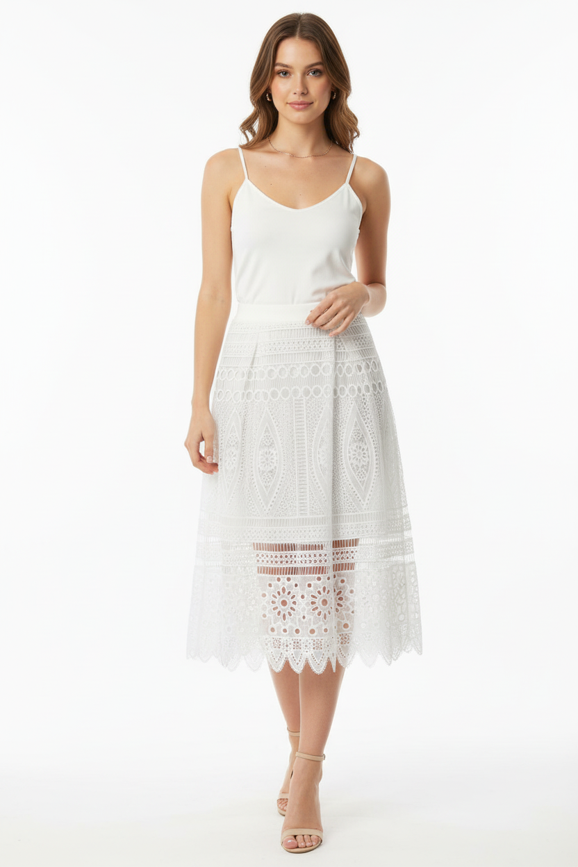Elise Garreau White Lace Skirt