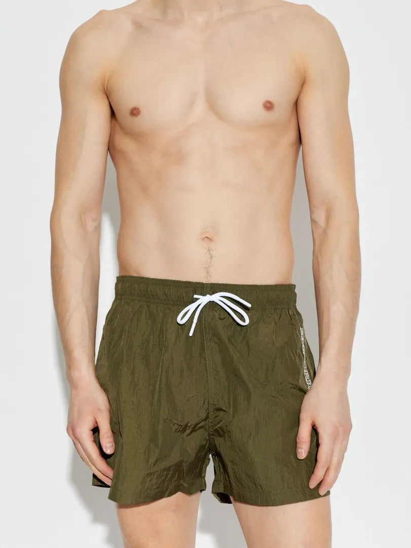 Emporio Armani Men's Swim Shorts Embroidery Logo - Green
