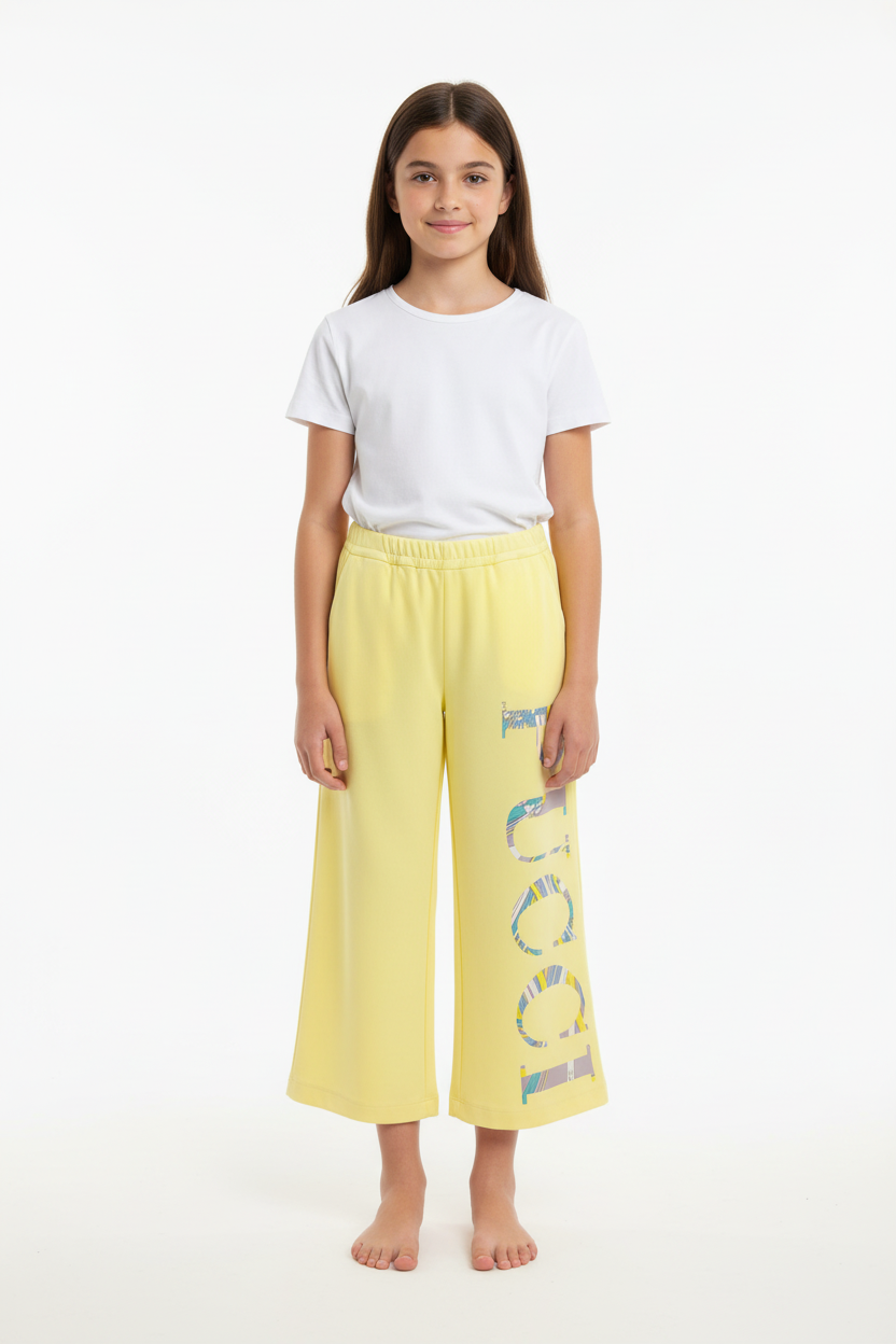Emilio Pucci Yellow Girls Cotton Pants
