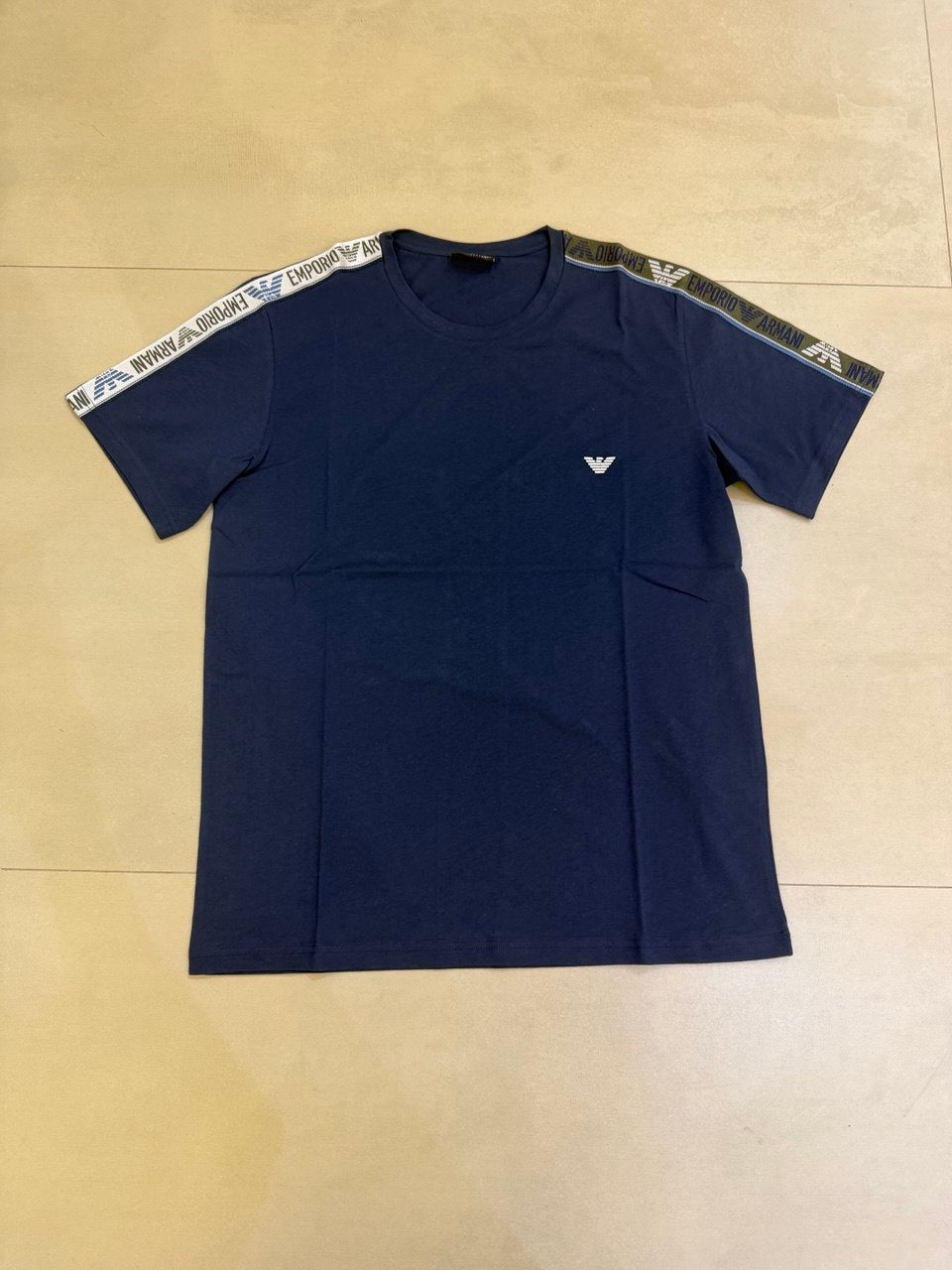 Emporio Armani Blue Stripes Jersey Man T-Shirt