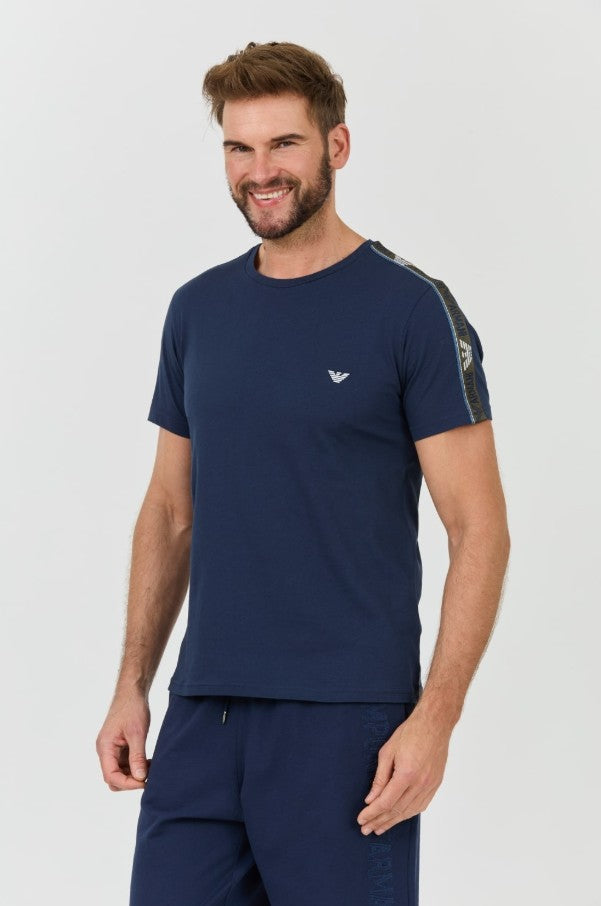 Emporio Armani Blue Stripes Jersey Man T-Shirt