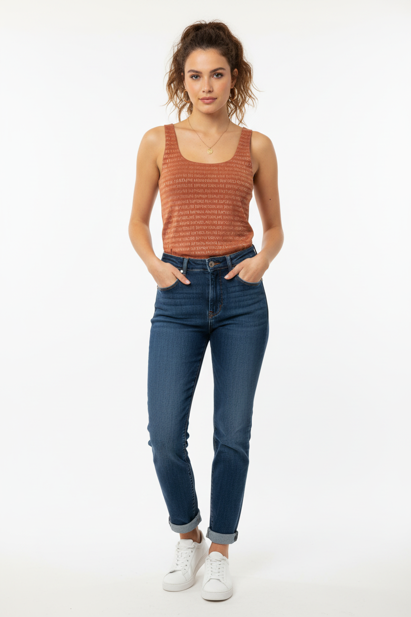 Emporio Armani Black Women Tank Top Gold