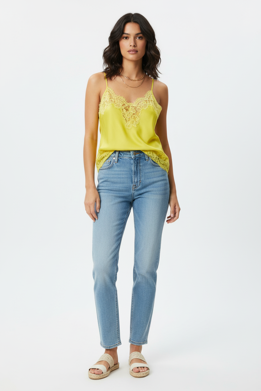 Ermanno Firenze Spaghetti Strap Tank Top for Women