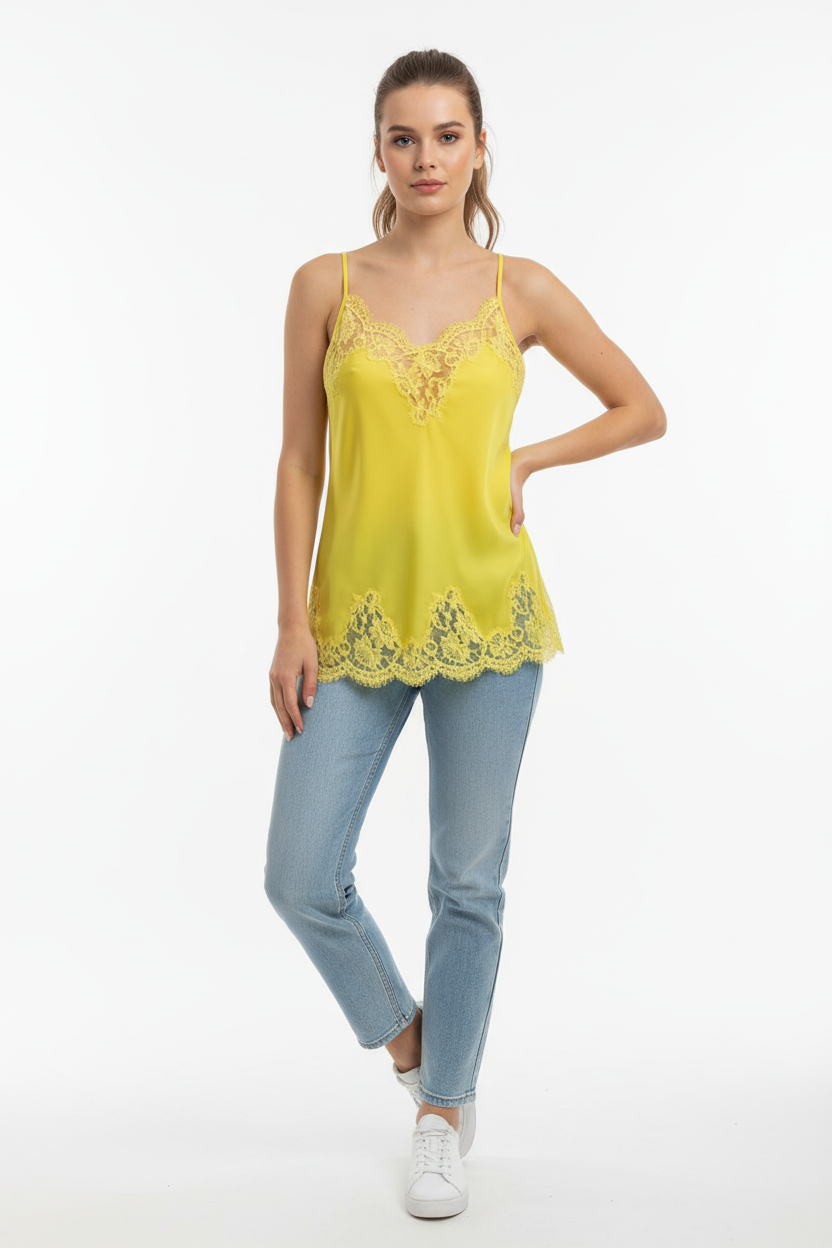 Ermanno Firenze Spaghetti Strap Tank Top for Women