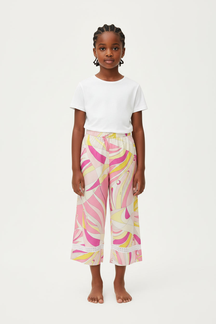 Emilio Pucci Cropped Silk & Viscose Trousers