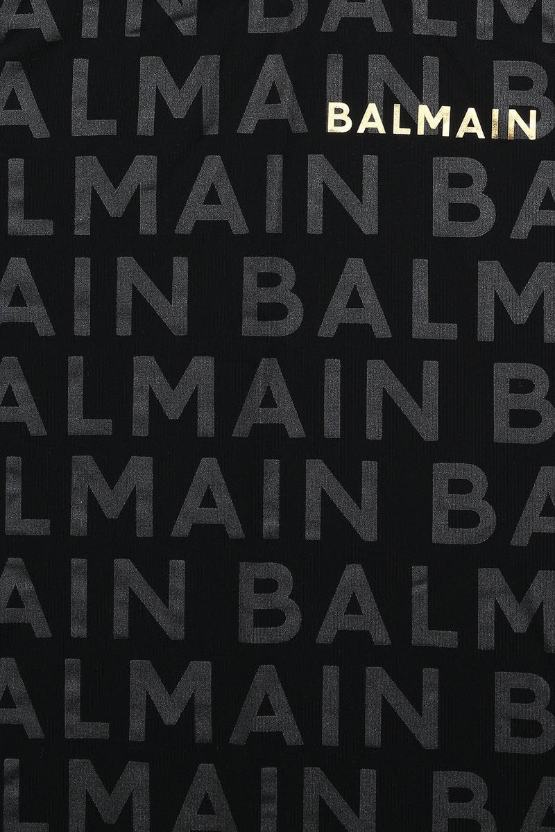 Balmain Black Logo One Piece Swimsuit