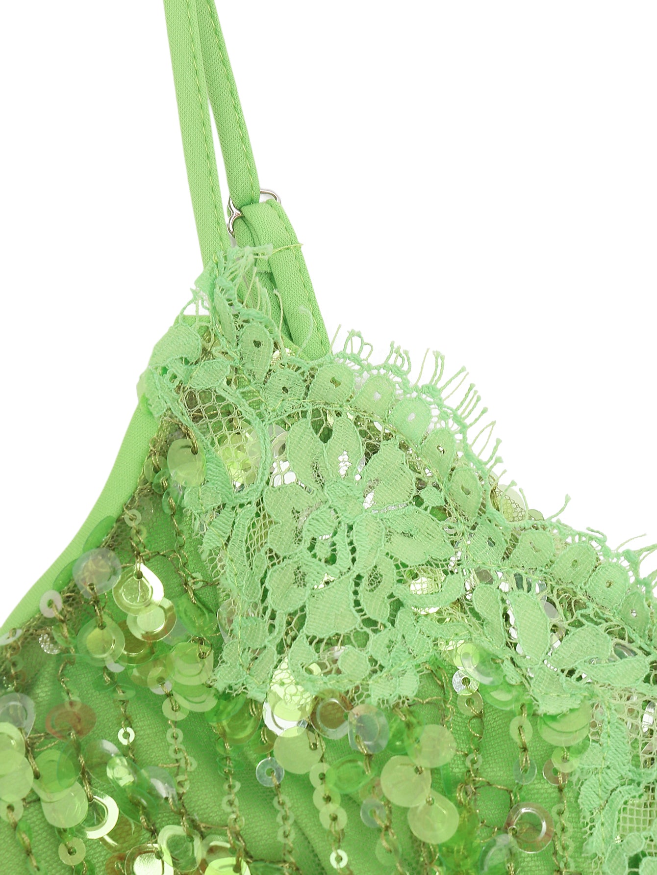 Ermanno Firenze Green Lace Slip Dress